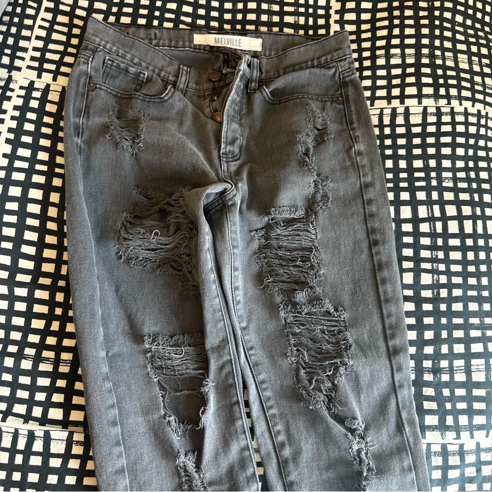 Brandy Melville Distressed/Destroyed Button Fly Jeans